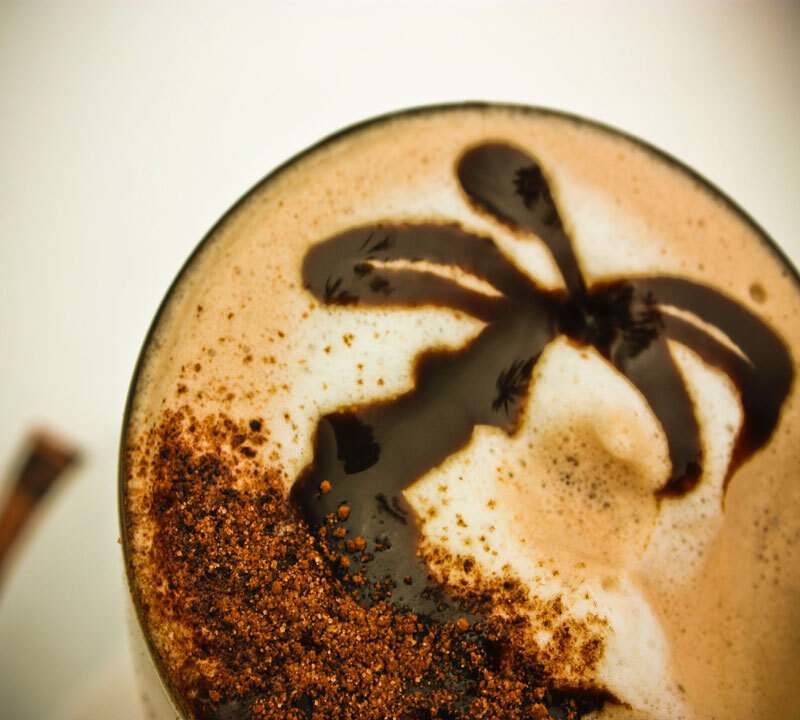 coffee art palm tree